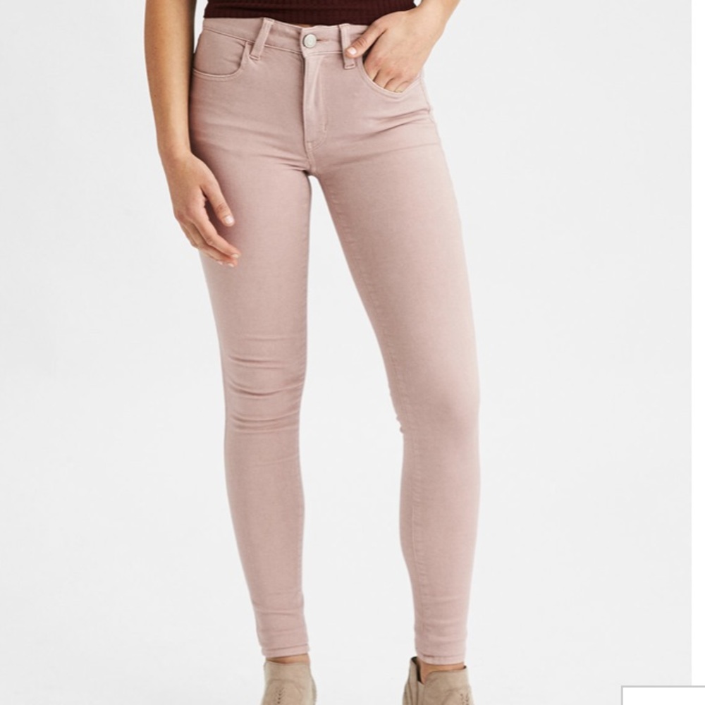 Mauvey pink American eagle jeggings